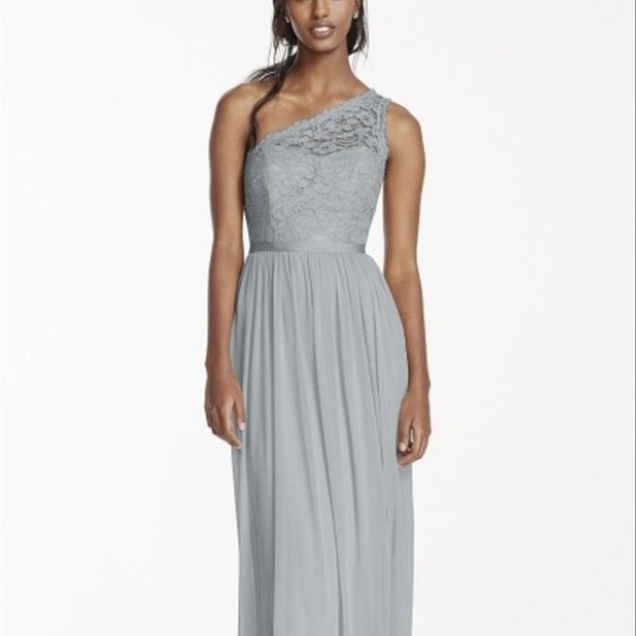 One Shoulder Formal Lace Dress - Picture 2 of 7